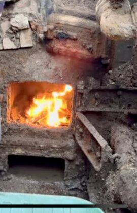 [Hearth.com] This old underground wood stove furnace heater - still works! See vid :-)