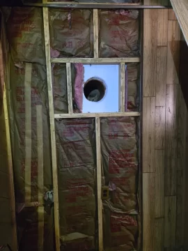 [Hearth.com] Wood Stove install - Through wall to clay flue thimble