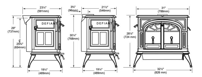 [Hearth.com] Is the Defiant 1945 flue collar reversible?