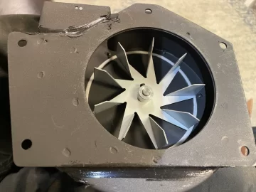 [Hearth.com] Pelpro exhaust blower upgrade from squirrel cage to 9 petal impeller blade with a little work!