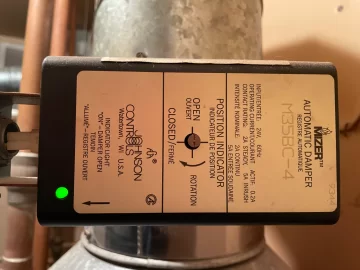 [Hearth.com] Mizer Gas boiler Vent Damper motor not working - No heat call from Mom.