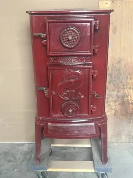 [Hearth.com] RARE Red Enamel Lange 6304RA Wood / Coal Stove