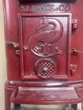 [Hearth.com] RARE Red Enamel Lange 6304RA Wood / Coal Stove