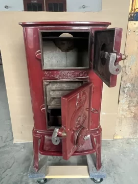 [Hearth.com] RARE Red Enamel Lange 6304RA Wood / Coal Stove