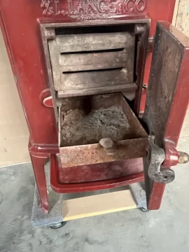 [Hearth.com] RARE Red Enamel Lange 6304RA Wood / Coal Stove