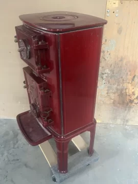 [Hearth.com] RARE Red Enamel Lange 6304RA Wood / Coal Stove