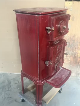 [Hearth.com] RARE Red Enamel Lange 6304RA Wood / Coal Stove