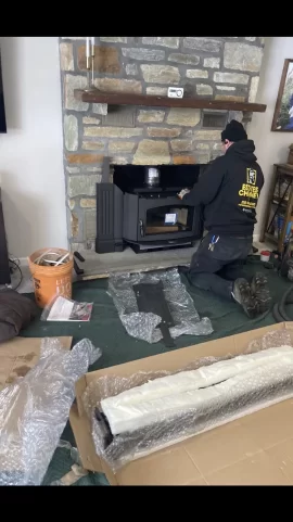 [Hearth.com] Freestanding wood stove in chimney fireplace?