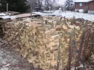 [Hearth.com] 4 cords of ash.... Tree service score finally stacked