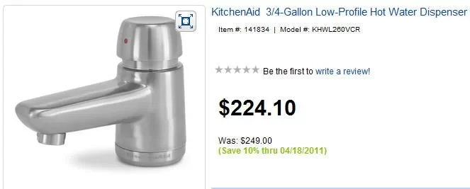 [Hearth.com] Insinkerator Hot Water Dispenser - HD or Lowes has leak in Stainless Steel Tank @ 4 years!(Possible 