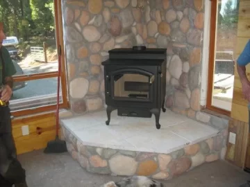 [Hearth.com] Material  for wall behind free standing stove