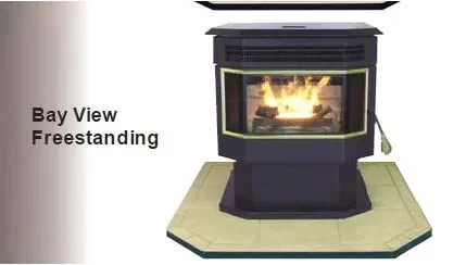 [Hearth.com] Pelpro Model FPPBW2GD Freestanding Bay Window Pellet Stove by Dansons similar to the Glow Boy Bay Vi