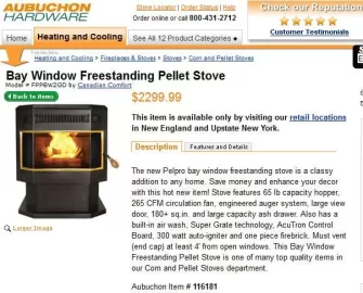 [Hearth.com] Pelpro Model FPPBW2GD Freestanding Bay Window Pellet Stove by Dansons similar to the Glow Boy Bay Vi