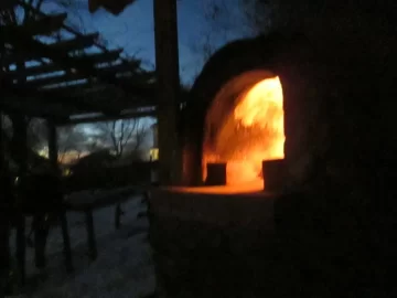 [Hearth.com] She cooked inside, I cooked outside.