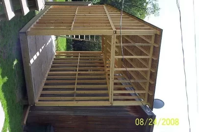 [Hearth.com] wood shed progress, triaxle load, split stacks (pics)