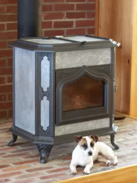 [Hearth.com] Your pup enjoying the stove or insert.