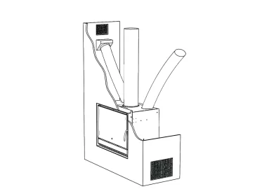 [Hearth.com] Exposed rockwool insulation around flue in decompression enclosure