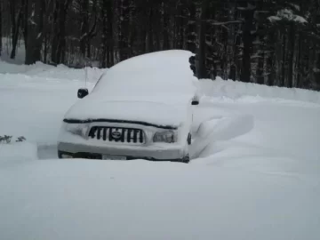 [Hearth.com] Stack hard to see, Snowing :)