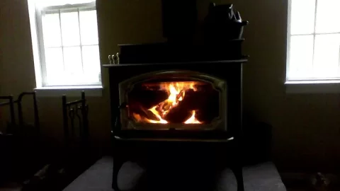 [Hearth.com] Warm cozy fire on an icy afternoon