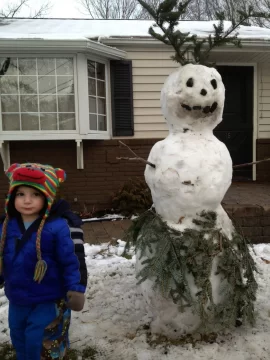 [Hearth.com] Father and Son's First snowman