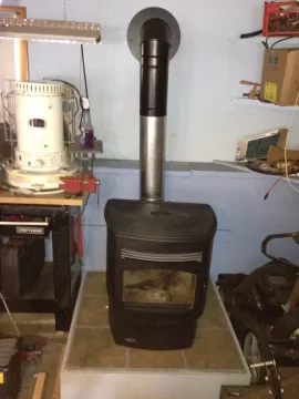 [Hearth.com] Raised Waterproof Wood Pellet Stove Hearth for Garage!