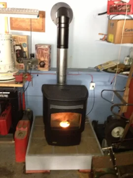 [Hearth.com] Raised Waterproof Wood Pellet Stove Hearth for Garage!