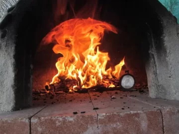 [Hearth.com] Wood fire oven chasing away a chilly day.  The usual food content warning.