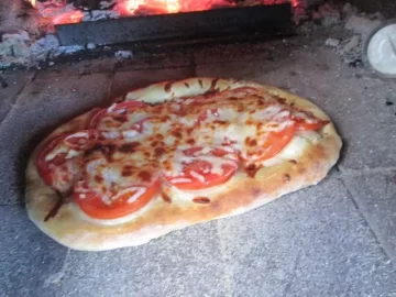 [Hearth.com] Wood fire oven chasing away a chilly day.  The usual food content warning.