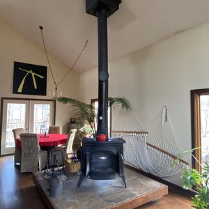 Defiant 1 installed in 1977 on quarry stone hearth