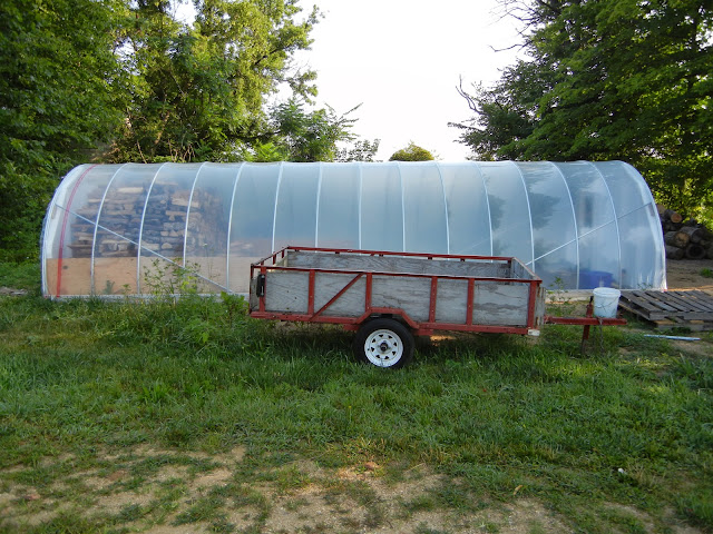 I built a 12.5' x 28' greenhouse to store and dry wood--working awesome.